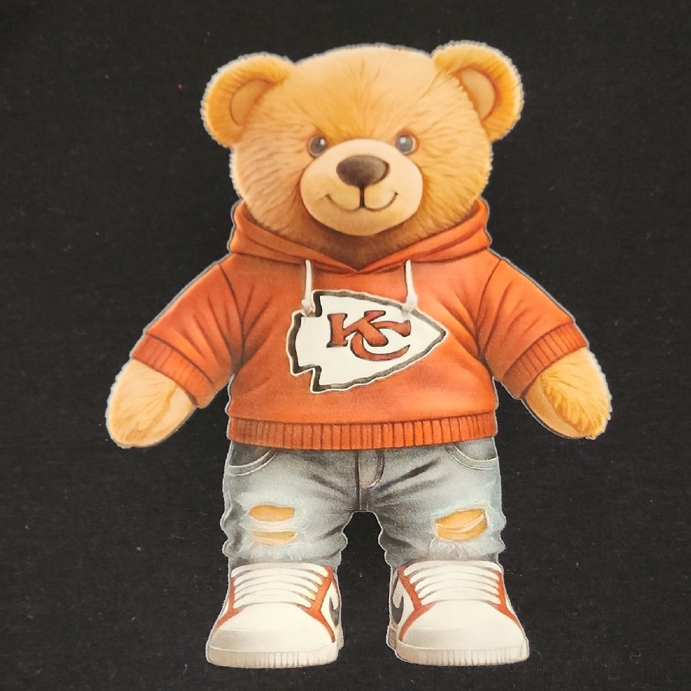 ⭐️ Black Kansas City Chiefs Teddy Bear Graphic Shirt